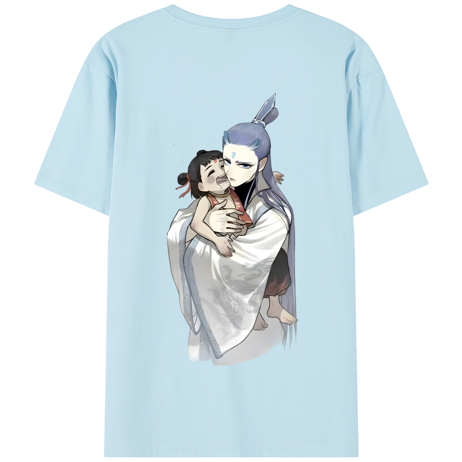 （画像用） Ne Zha 2 ナタ 魔童の大暴れ 綿100％半袖Tシャツ（背面プリント）